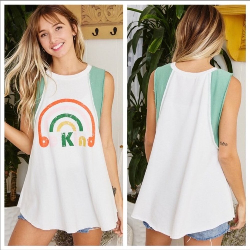 Adorable Graphic Top "Be Kind" Sleeveless